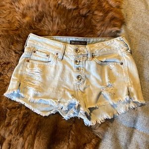 High Waisted Distressed Mom Shorts